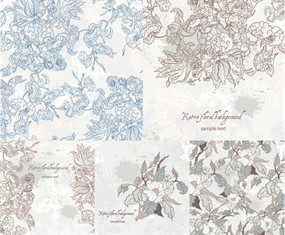 线稿花纹背景矢量素材